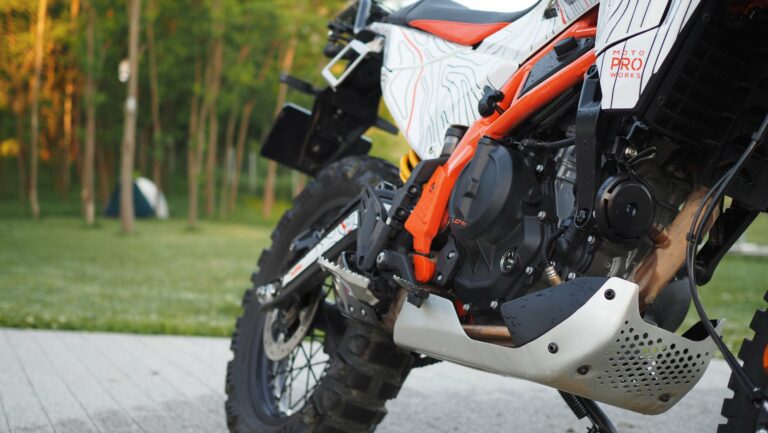 KTM 390 Adventure R engine and skid plate