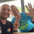 Dragos with a riding friend before an adventure trip